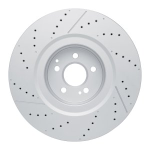 Mercedes-Benz GLE53 AMG Brake Rotor (1) - Rear - R1 Concepts - GEOSPEC Coated Rotor - Drilled and Slotted - `21-`25